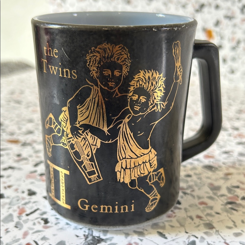 Black and Gold Sagittarius Milk Glass Mug